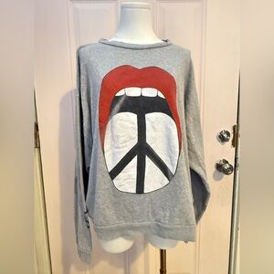 Lauren Moshi peace lips sweatshirt